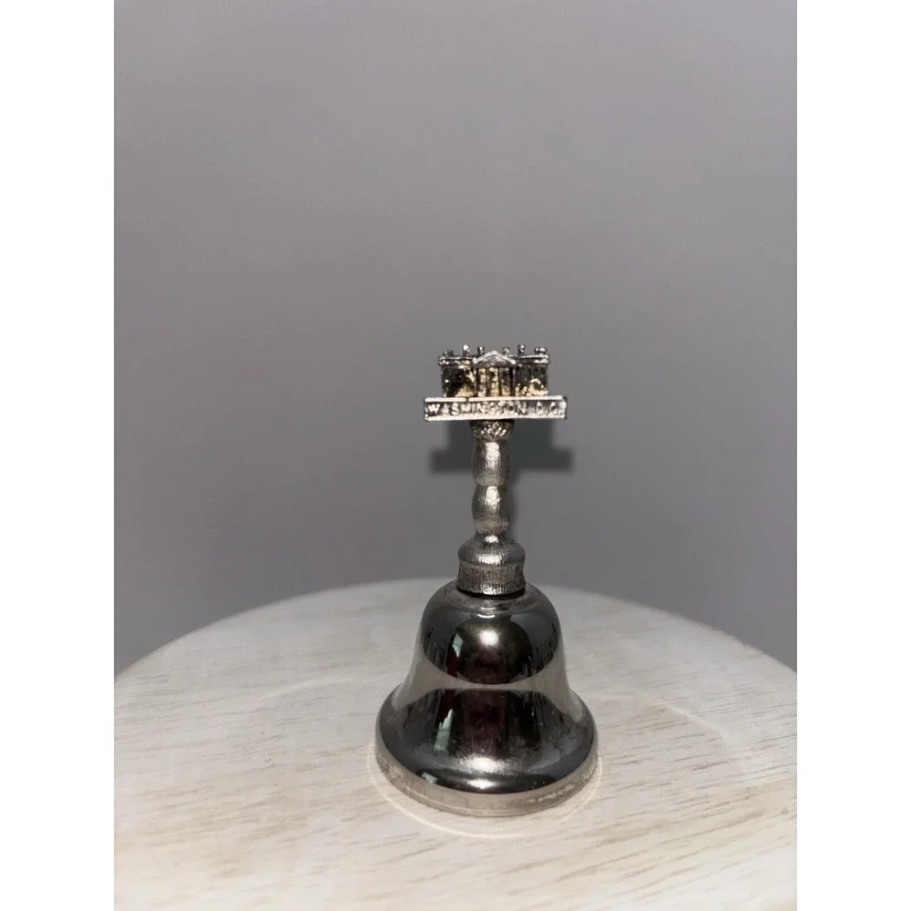 White House Bell Souvenir Silver Plated Washington D.C. Vintage